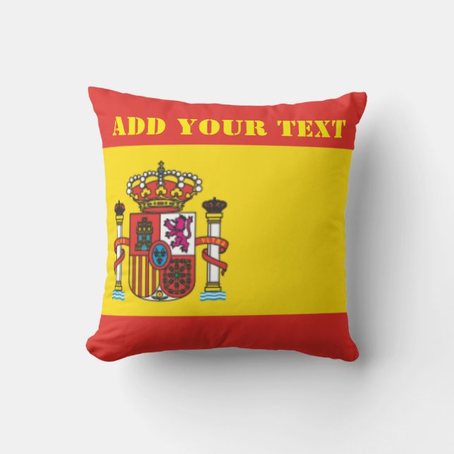 Spanien Flagga Vm 2022 Fotbollsskåp Kudde (Framsida)