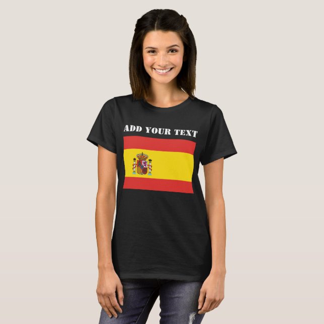 Spanien Flagga Vm 2022 Fotbollsskåp T Shirt (Hel framsida)
