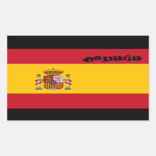 Spanien flaggaklistermärke rektangulärt klistermärke
