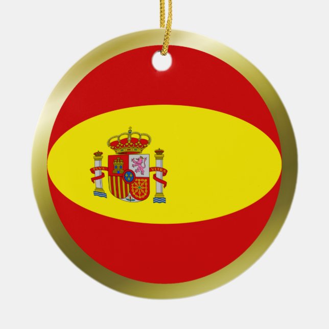 Spanien flaggaprydnad julgransprydnad keramik (Framsidan)