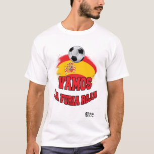 Spanien Football Vamos La Furia Roja 2 White T Shirt