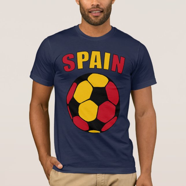 Spanien Footy (mörk) Tee Shirt (Framsida)
