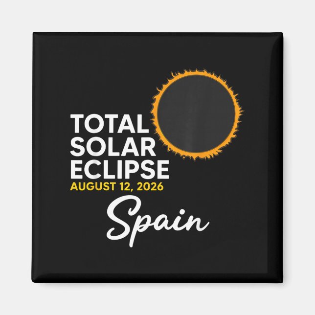 Spanien Förmörkelse Solär Händelse 12 Augusti 2026 Magnet (Framsidan)