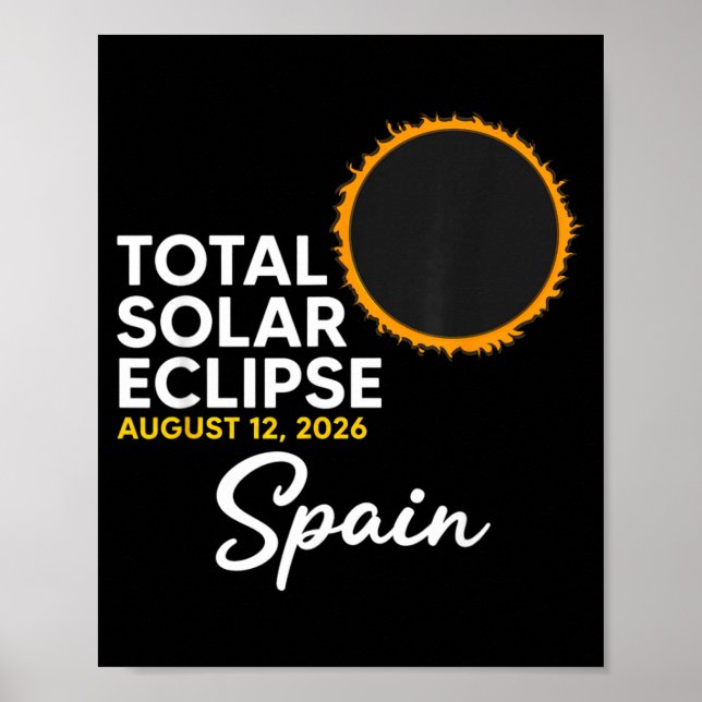 Spanien Förmörkelse Solär Händelse 12 Augusti 2026 Poster (Framsidan)