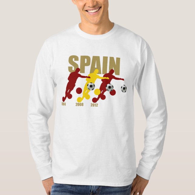 Spanien fotboll 1964 2008 2012 Tricampeona de T Shirt (Framsida)