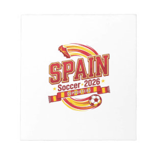 Spanien Fotboll 2026 Fotboll Fet Land Typografi F Anteckningsblock