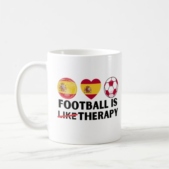 Spanien Fotboll är som terapi Kaffemugg (Vänster)