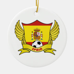 Spanien fotboll cirklar prydnaden julgransprydnad keramik