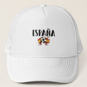 Spanien Fotboll Fan T-Shirt Flagga Keps