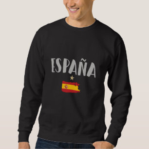 Spanien Fotboll Fan T-shirt Flagga Lång Ärmad Tröja