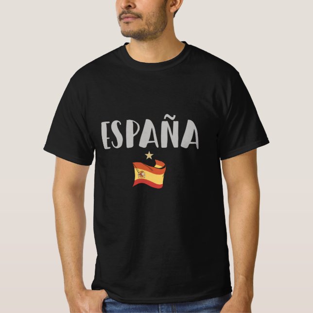Spanien Fotboll Fantröja Flagga T Shirt (Framsida)
