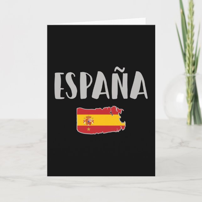 Spanien Fotboll Fläkt Shirt Flagga Kort (Framsida)