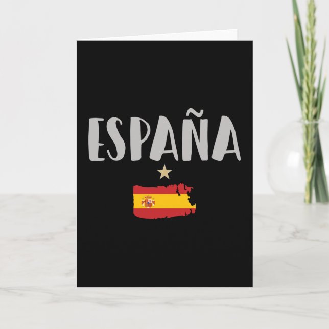 Spanien Fotboll Fläkt Shirt Flagga Kort (Framsida)