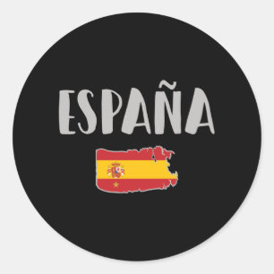 Spanien Fotboll Fläkt Shirt Flagga Runt Klistermärke