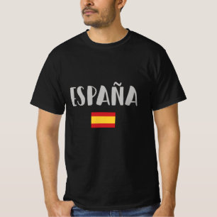 Spanien Fotboll Fläkt Shirt Flagga T