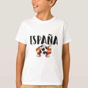 Spanien Fotboll Fläkt Shirt Flagga T Shirt