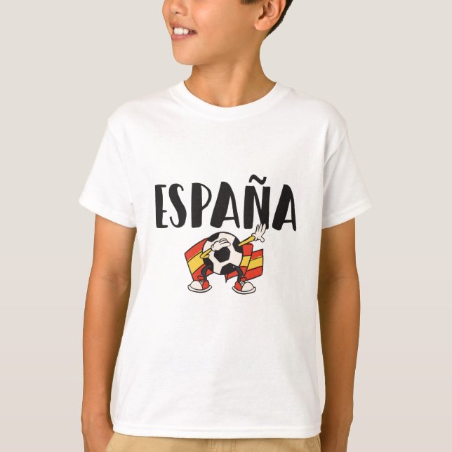 Spanien Fotboll Fläkt Shirt Flagga T Shirt (Framsida)