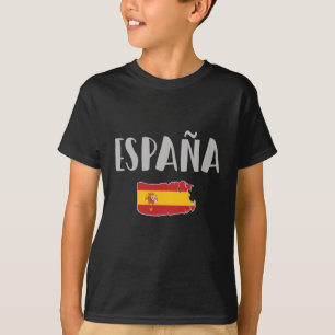 Spanien Fotboll Fläkt Shirt Flagga T Shirt