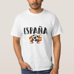 Spanien Fotboll Fläkt Shirt Flagga T Shirt