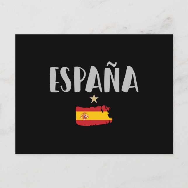 Spanien Fotboll Fläkt Shirt Flagga Vykort (Framsida)