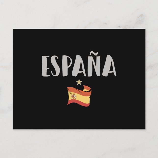 Spanien Fotboll Fläkt Shirt Flagga Vykort (Framsida)