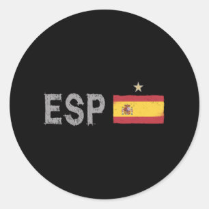 Spanien Fotboll Fläkt Shirt Spanska Flagga Runt Klistermärke