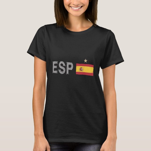 Spanien Fotboll Fläkt Shirt Spanska Flagga T Shirt (Framsida)