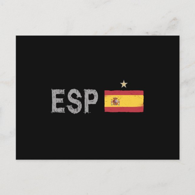 Spanien Fotboll Fläkt Shirt Spanska Flagga Vykort (Framsida)