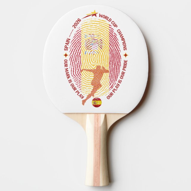 Spanien fotbolls fan – Guld fingeravtryck karta ko Pingisracket (Baksidan)