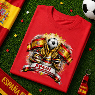 Spanien Fotbollsfan La Roja Fotboll Världscupen Fu T Shirt