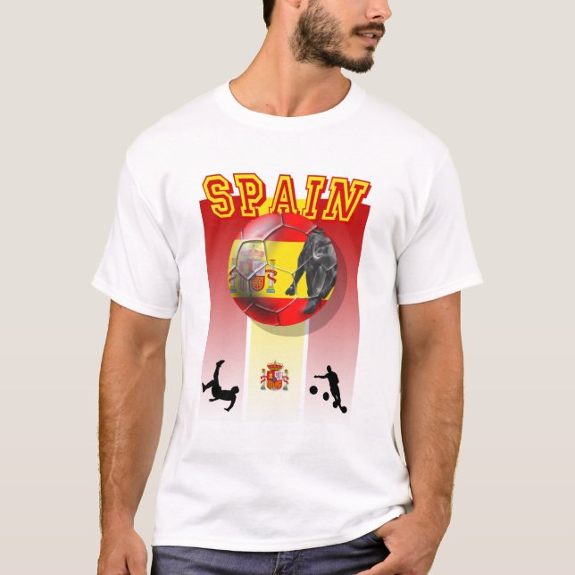Spanien fotbollspelare Futbol skjorta för 2014 T T Shirt (Framsida)