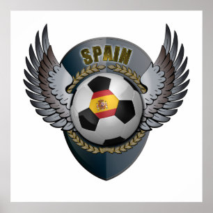 Spanien fotbollvapensköld poster