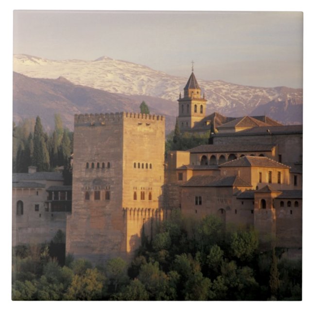 Spanien, Granada, Andalusien Alhambra Kakelplatta (Framsidan)