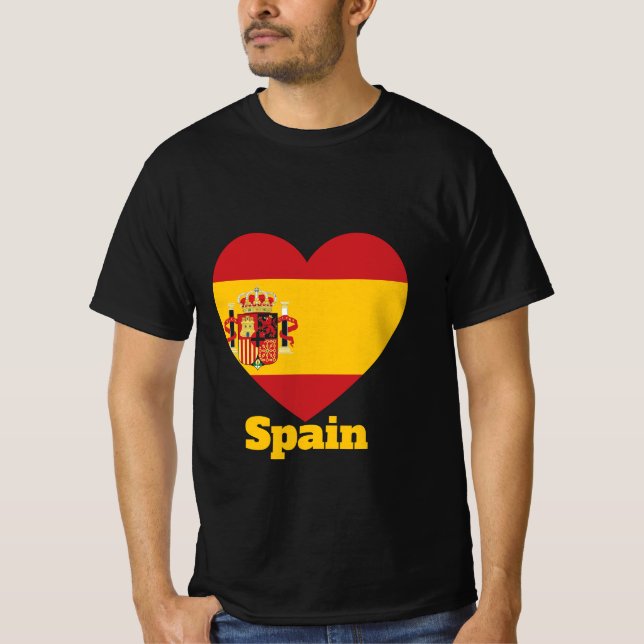 Spanien Heart Flagga T-Shirt (Framsida)
