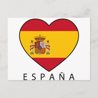 Spanien Heart med svart ESPANA Vykort