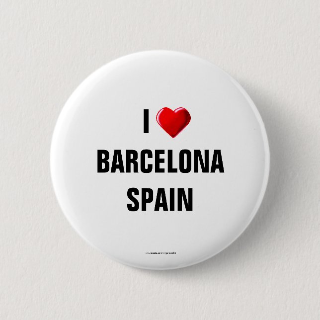 Spanien: "I KÄRLEK BARCELONA, SPANIEN"-knapp/Lapel Knapp (Framsida)