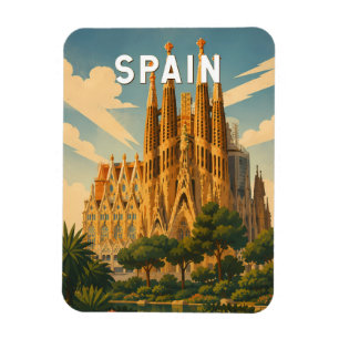 Spanien Illustration Resa Konst Vintage Magnet