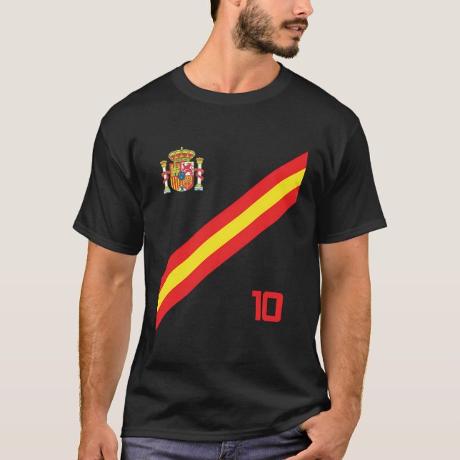 Spanien Jersey Stil Espana Barcelona Madrid T Shirt (Framsida)