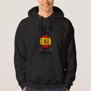 Spanien kallar jag måste åka Spansk flagg Europa T Hoodie