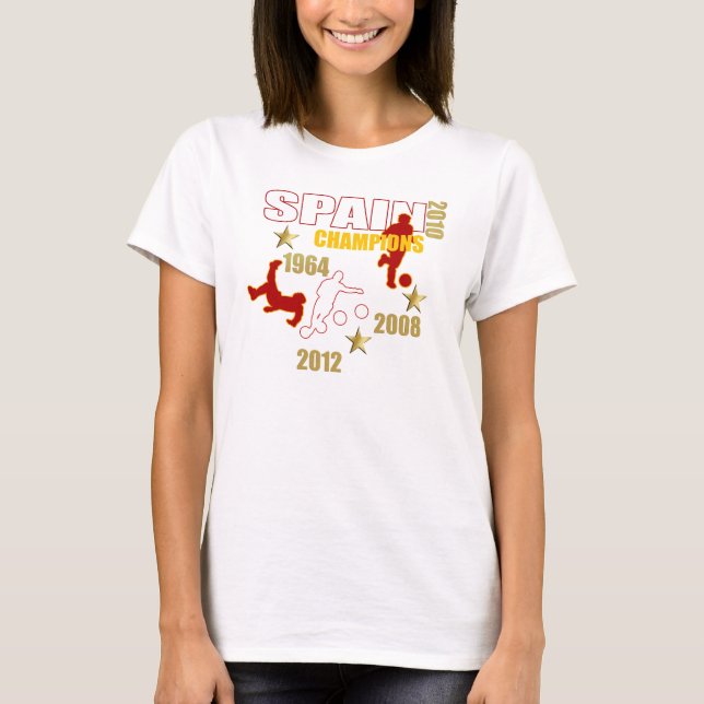 Spanien kämpar för 1964 2008 2010 2012 tee shirt (Framsida)