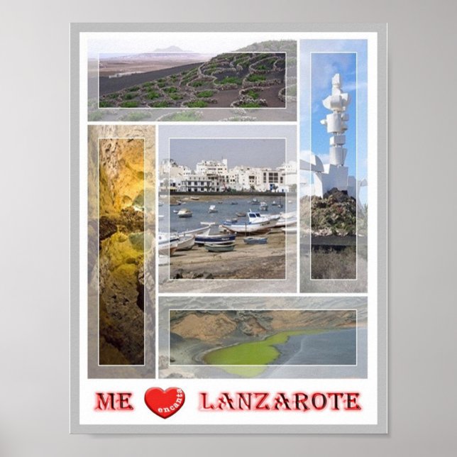 Spanien - Kanarieöarna - Lanzarote - I Kärlek - Poster (Framsidan)