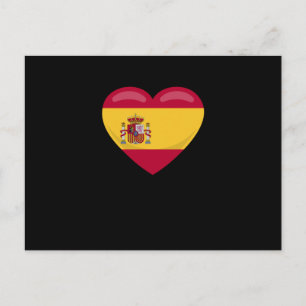Spanien Kärlek Heart Spansk Flagga Gift Football F Vykort