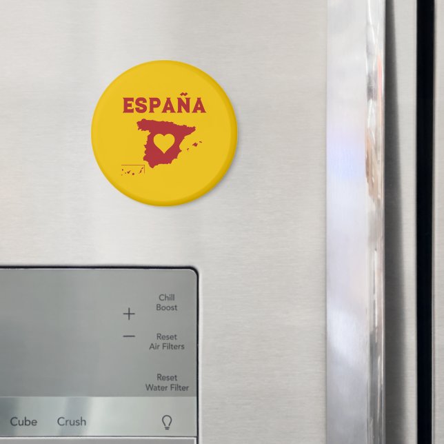 Spanien Karta España Gult Red Magnet (In Situ (Fridge))