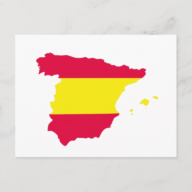 Spanien Karta Flagga Vykort (Framsida)