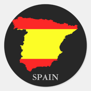 Spanien karta och flagga - klistermärke