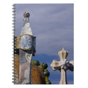 Spanien, Katalonien, Barcelona. Casa Batllo (1906) Anteckningsbok Med Spiral
