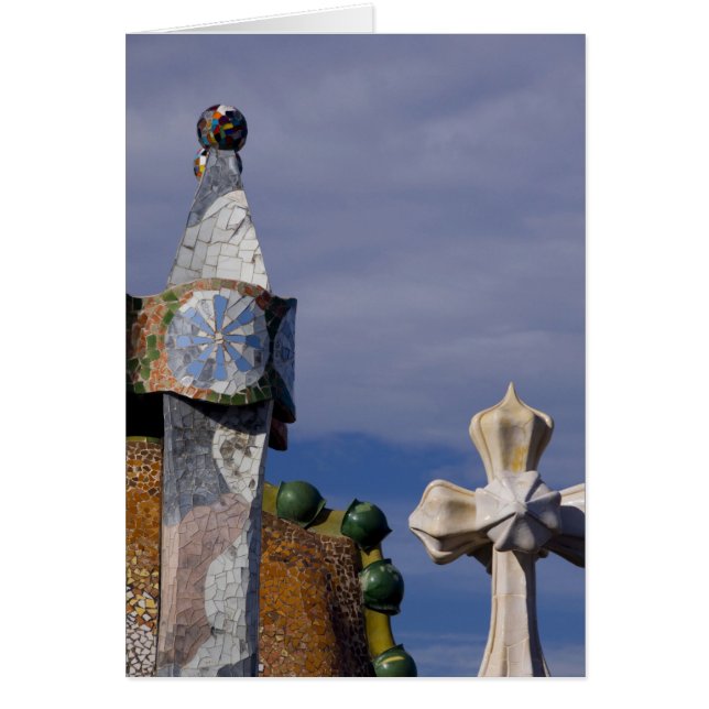 Spanien, Katalonien, Barcelona. Casa Batlló (1906) Hälsningskort (Framsidan)