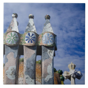 Spanien, Katalonien, Barcelona. Casa Batllo (1906) Kakelplatta