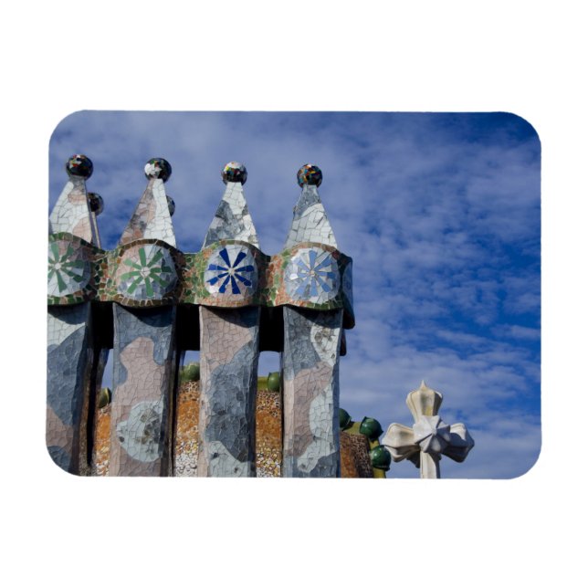 Spanien, Katalonien, Barcelona. Casa Batlló (1906) Magnet (Horisontell)