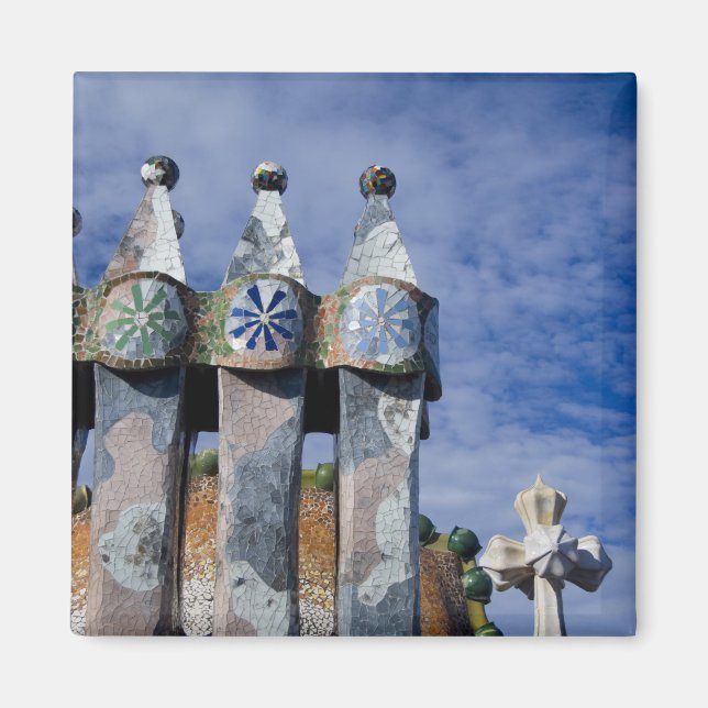 Spanien, Katalonien, Barcelona. Casa Batllo (1906) Magnet (Framsidan)